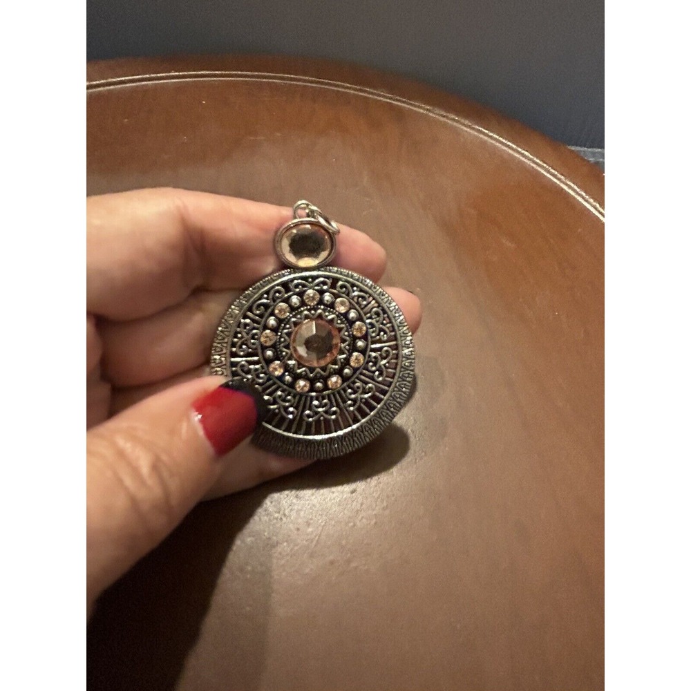 Tribal Medallion Jeweled Round Pendant